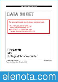 Philips HEF4017B datasheet