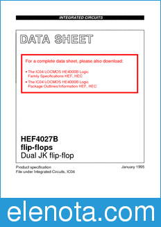 Philips HEF4027B datasheet