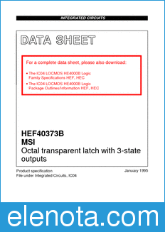 Philips HEF40373B datasheet