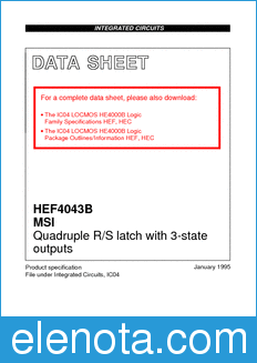 Philips HEF4043B datasheet