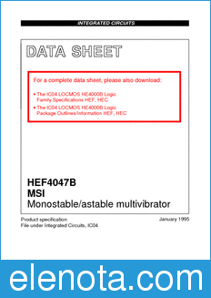 Philips HEF4047B datasheet