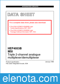 Philips HEF4053B datasheet