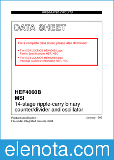 Philips HEF4060B datasheet