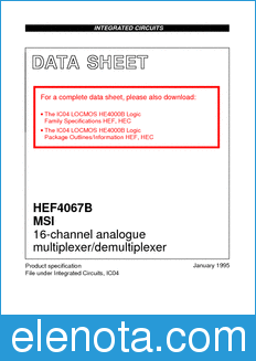 Philips HEF4067B datasheet