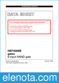 Philips HEF4068B datasheet
