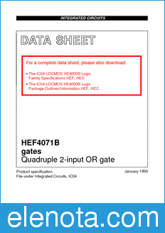 Philips HEF4071B datasheet