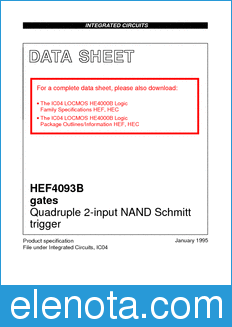 Philips HEF4093B datasheet