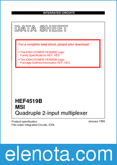 Philips HEF4519B datasheet