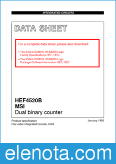 Philips HEF4520B datasheet