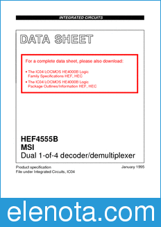 Philips HEF4555B datasheet