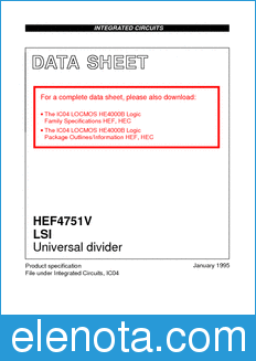 Philips HEF4751V datasheet