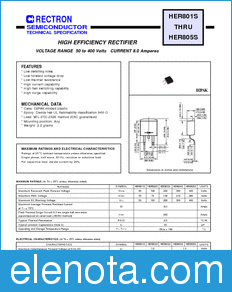 Rectron HER801S-T datasheet