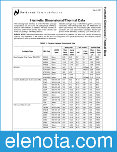 National Semiconductor HERMETICDIMENSIONAL datasheet