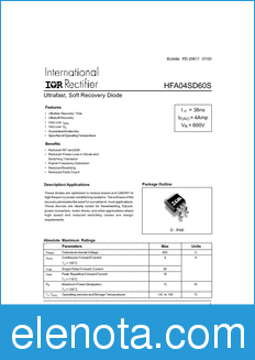 International Rectifier HFA04SD60S datasheet