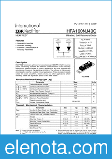 International Rectifier HFA160NJ40C datasheet