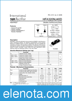 International Rectifier HFA320NJ40D datasheet