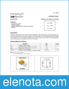 International Rectifier HFA45HC60C datasheet