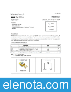 International Rectifier HFB35HB20 datasheet