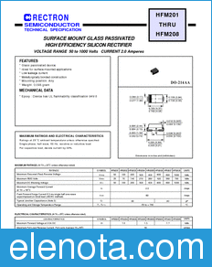 Rectron HFM201-W datasheet