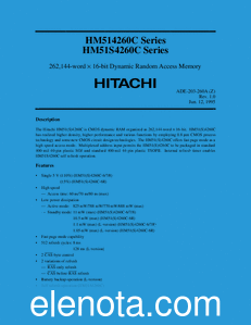 Hitachi HM514260C datasheet