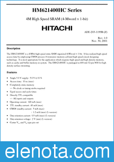 Hitachi HM621400HCJP datasheet