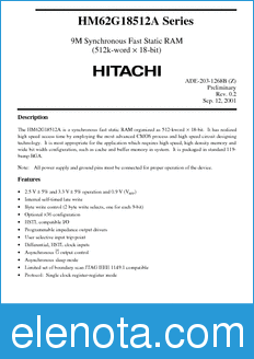 Hitachi HM62G18512ABP datasheet