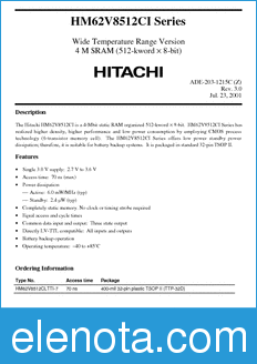 Hitachi HM62V8512CLTTI datasheet