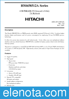Hitachi HM658512ALFP datasheet