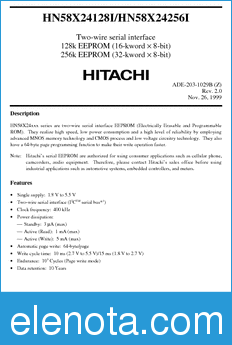 Hitachi HN58X24256TI datasheet