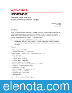 Renesas HN58X24512I datasheet