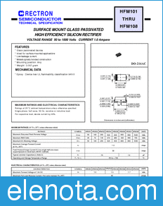 Rectron HSM105-B datasheet