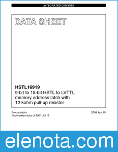 Philips HSTL16919 datasheet
