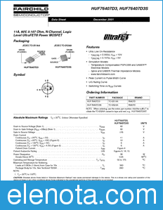 Fairchild HUF76407D3 datasheet