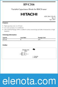 Hitachi HVC316 datasheet