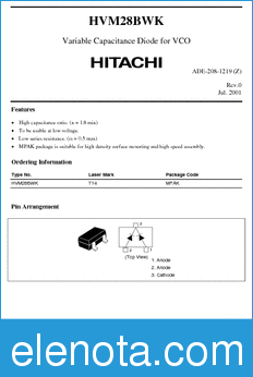Hitachi HVM28BWK datasheet