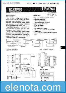 Hynix Semiconductor HY6264 datasheet