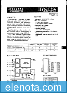Hynix Semiconductor HY62C256 datasheet