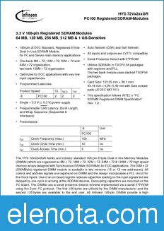 Infineon HYS72V32200GR-8 datasheet