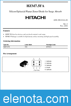 Hitachi HZM7.5FA datasheet
