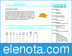 INTEGRA TECHNOLOGIES IB0810M100 datasheet