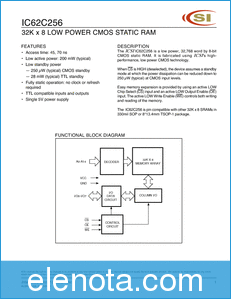Integrated Circuit Solution IC62C256 datasheet