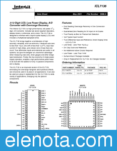 Intersil ICL7136CM44 datasheet