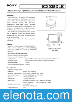Sony Semiconductor ICX038DLB datasheet