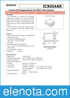 Sony Semiconductor ICX054AK datasheet
