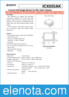 Sony Semiconductor ICX055AK datasheet