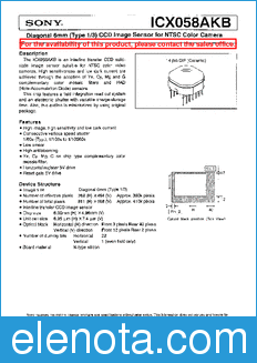 Sony Semiconductor ICX058AKB datasheet