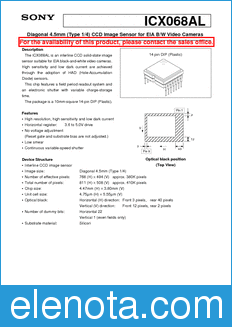 Sony Semiconductor ICX068AL datasheet