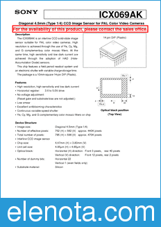 Sony Semiconductor ICX069AK datasheet