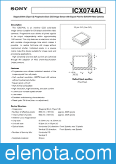 Sony Semiconductor ICX074AL datasheet