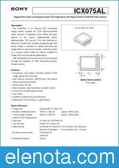 Sony Semiconductor ICX075AL datasheet